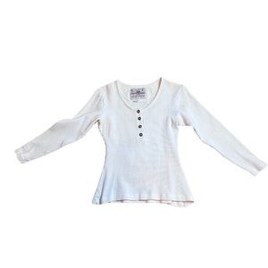 Vintage ENUF E.N.U.F International Women's Cream Thermal‎ Size M Fits Like S